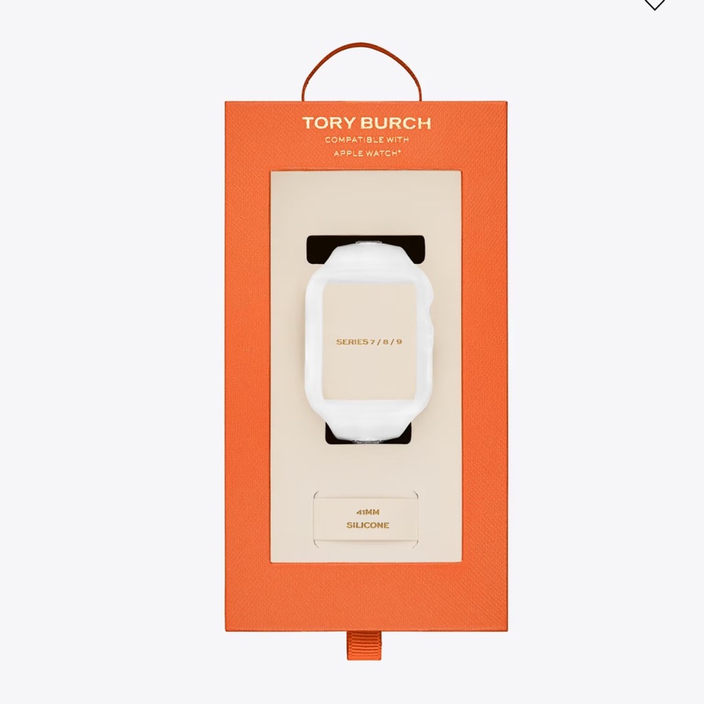 Tory Burch T Monogram White Silicone Apple Band in box - Picture 5 of 9